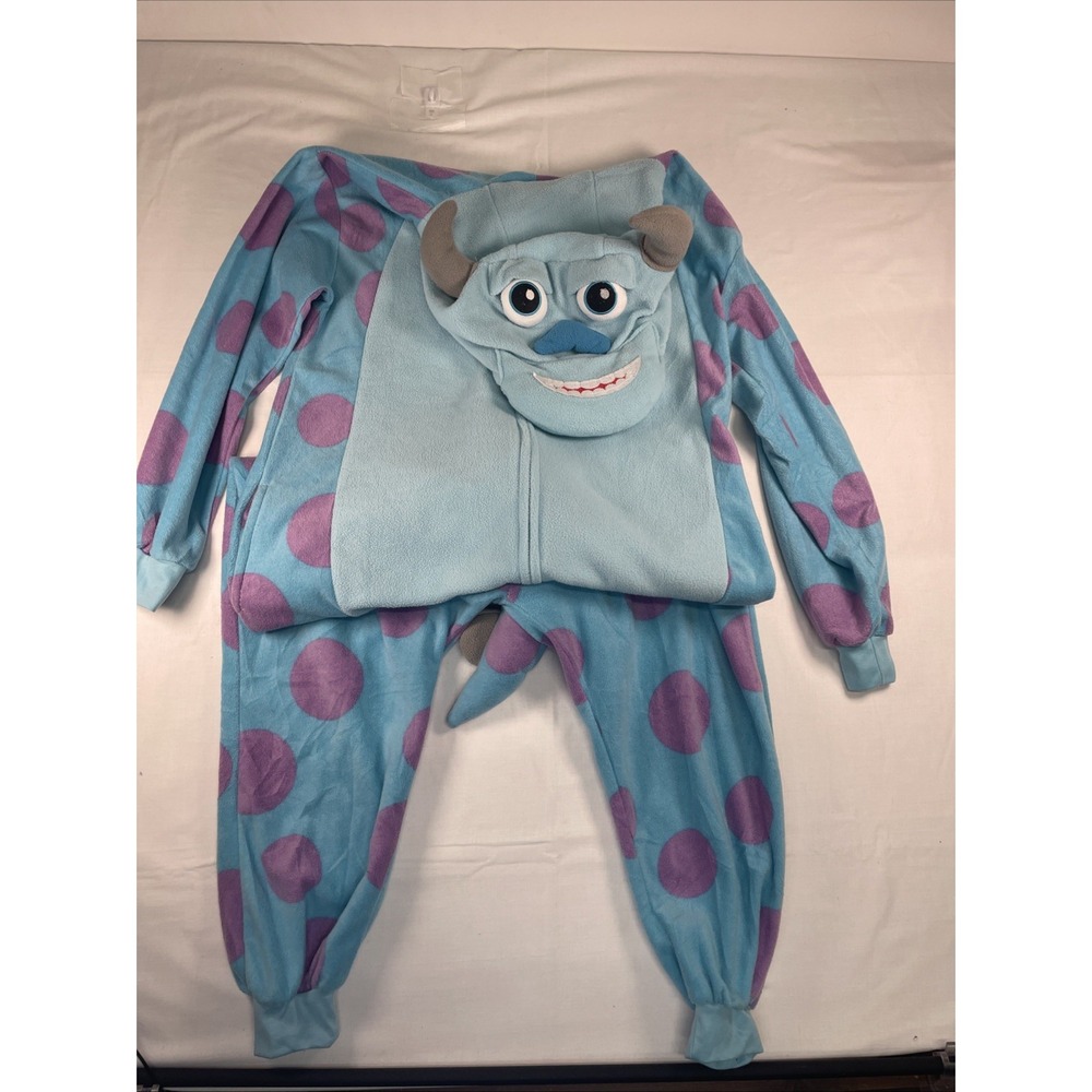 Monsters Inc Movie Disney Sulley Fleece One Piece Costume Blue Purple Adult Sz M
